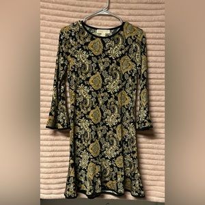 Michael Kors paisley print, bell sleeve, fit n flair dress Women’s size XS